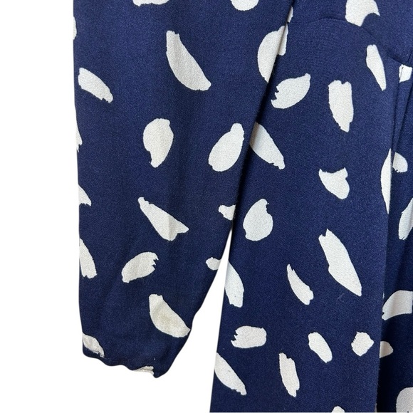 Reformation - Women’s ‘Sigmund’ Midi Dress in Splatter Print - Navy Blue, Size 2 - Picture 15 of 17